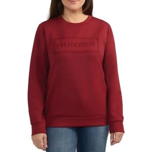 Hunter Women’s Embossed Logo Sweatshirt in Burgundy Red S/P